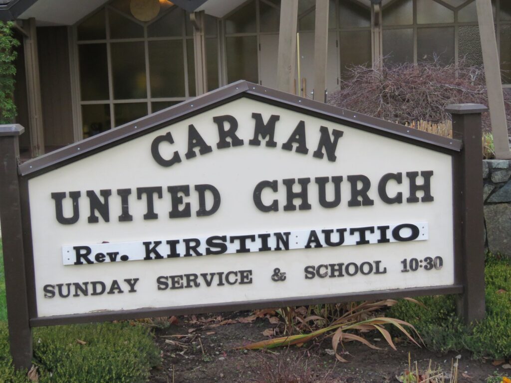 Carman United Church sign